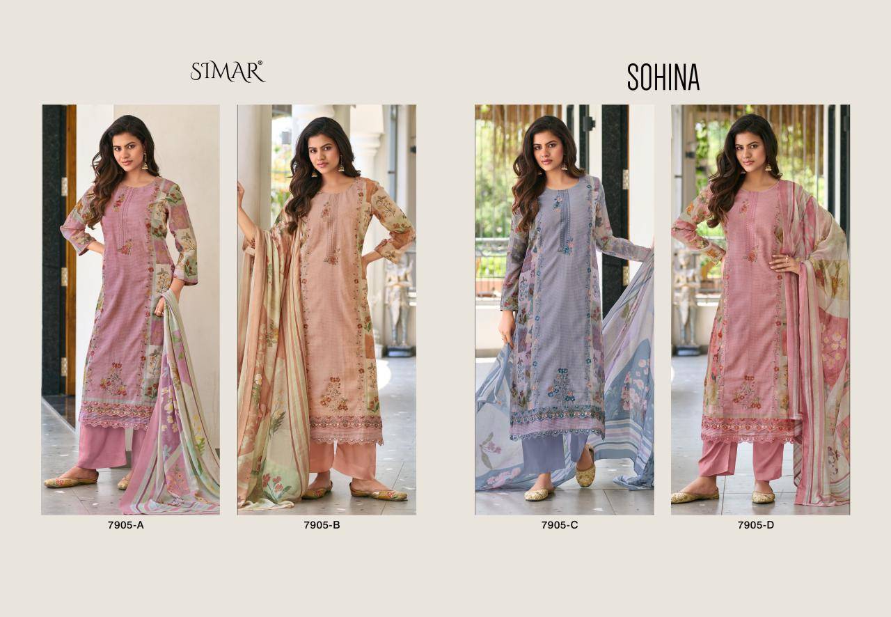 Sohina By Glossy 7905A to 7905D Series Beautiful Pakistani Suits Colorful Stylish Fancy pure mal Dresses At Wholesale Price